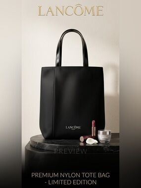 Lancôme Black and Red Reversible Travel overnight Tote Bag